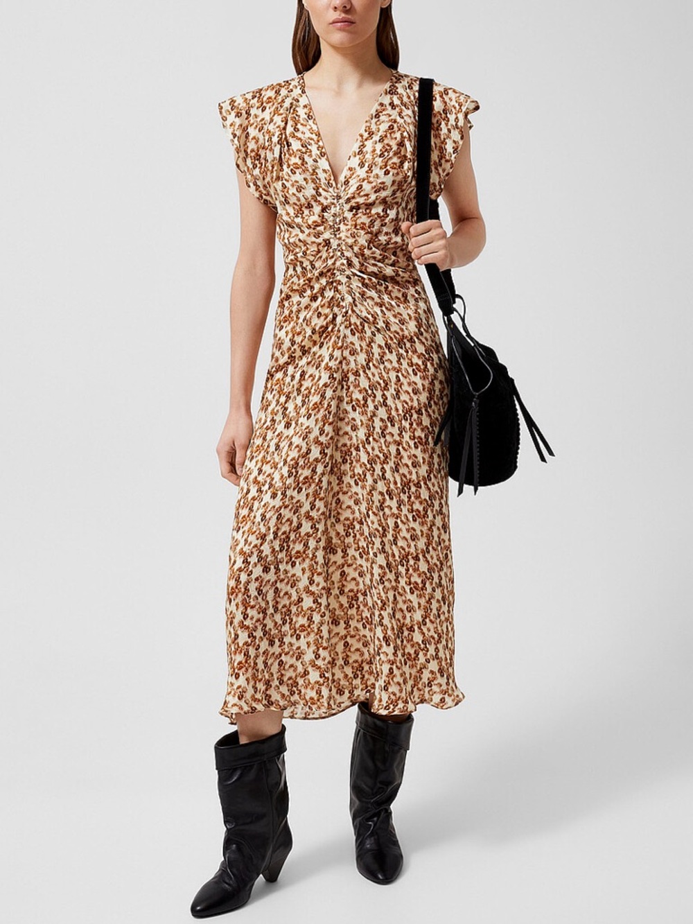 NWT- Lyndsay textured silk-blend dress